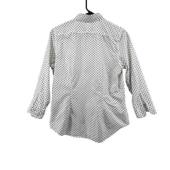 Lauren Ralph Lauren Size Medium Shirt Button Up Polka Dots Pointed Collar Dressy - Picture 3 of 4